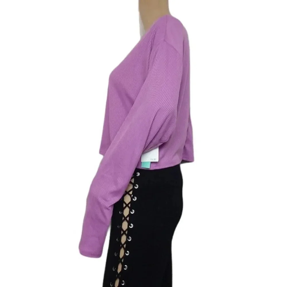 Abound Cropped Rib Knit Shirt - Picture 3 of 6
